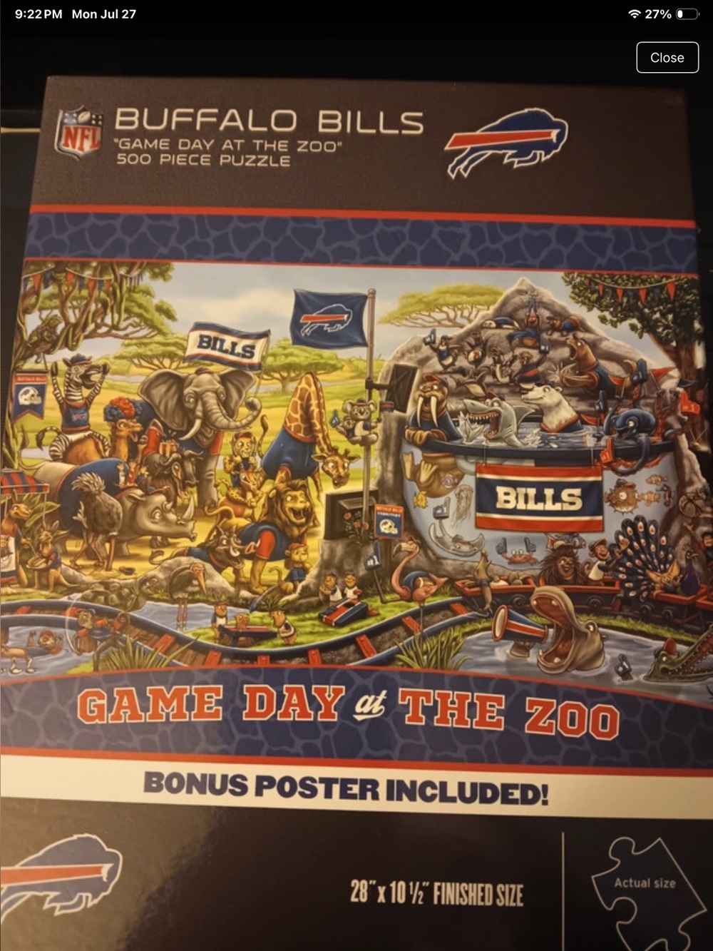 Buffalo 'Game Day at the Zoo' Puzzle - Blue/Red